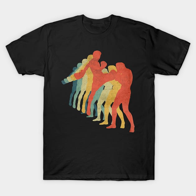 Martial Arts MMA Knee Kick Retro Vintage Color T-Shirt by bridgewalker